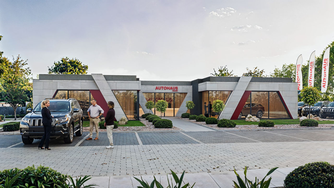 Modularer Autohaus-Showroom 280m2