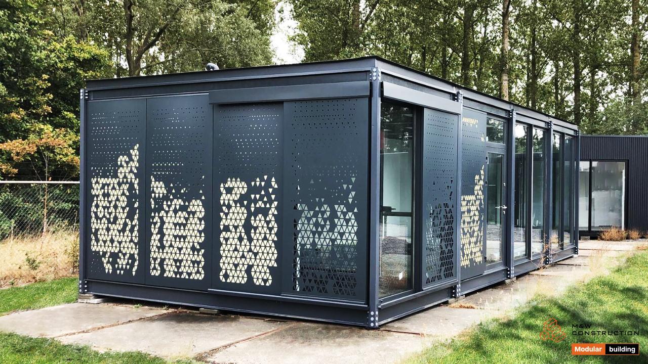 Modulare Bauweise – Material der Fassade: Perforierte Paneele 1