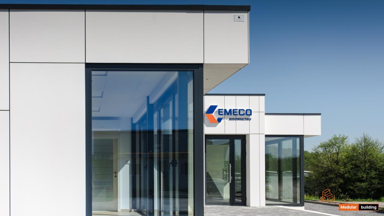 Biuro firmy Emeco 198 m² — pawilon kontenerowy biurowy M&W Construction Group