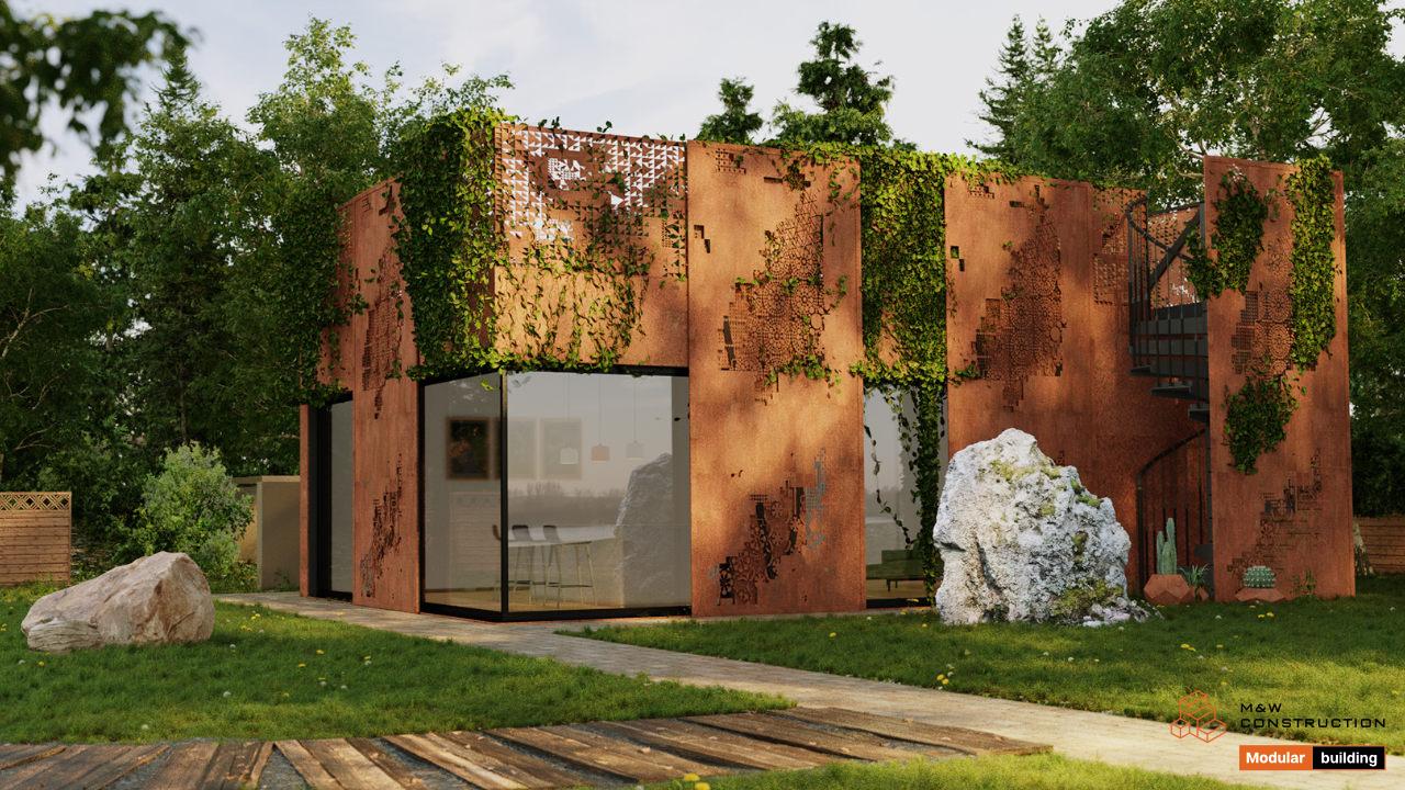 Pavillon mit Terrasse CORTEN – Visualisierung – 1