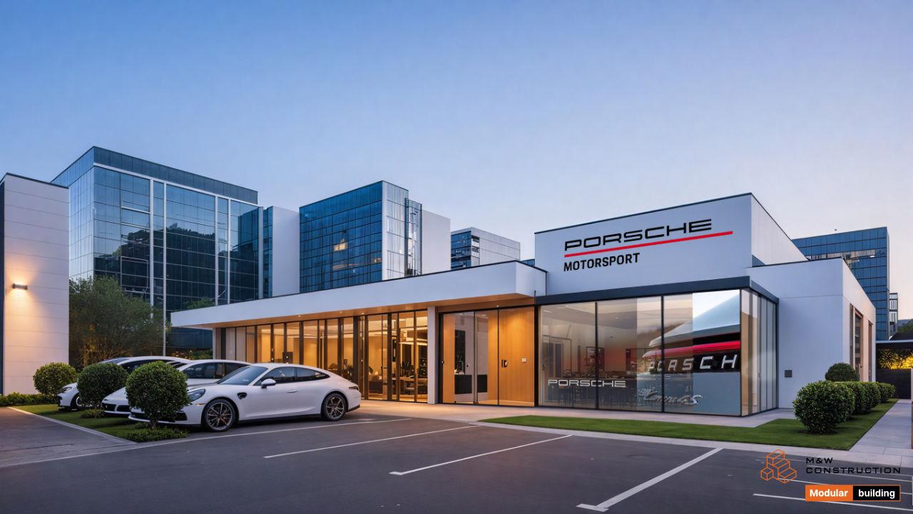 Showroom Autohaus 252 m² — pawilon modułowy M&W Construction