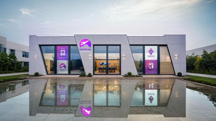 Modulares Reisebüro – moderner Dienstleistungspavillon mit 72 m2 