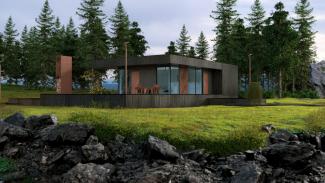 Shou Sugoi Ban 70 m2, Fertighaus mit Terrasse - 2.