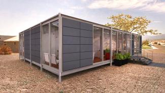 ASS 150 m2 – Visualisierung eines modularen Verkaufsbüros, Ansicht 3