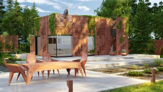 Pavillon mit Terrasse CORTEN – Visualisierung – 2